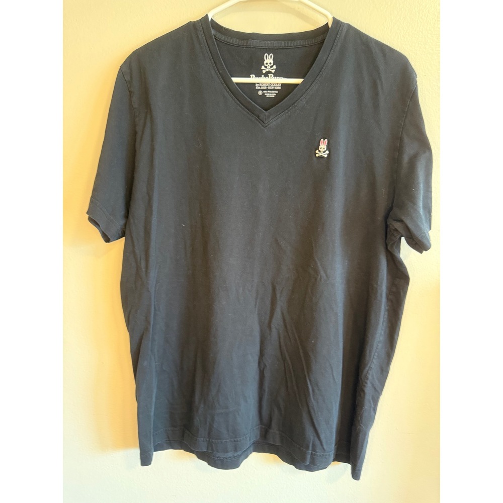 Psycho Bunny by Robert Godley Black Pima Cotton V-Neck T-Shirt